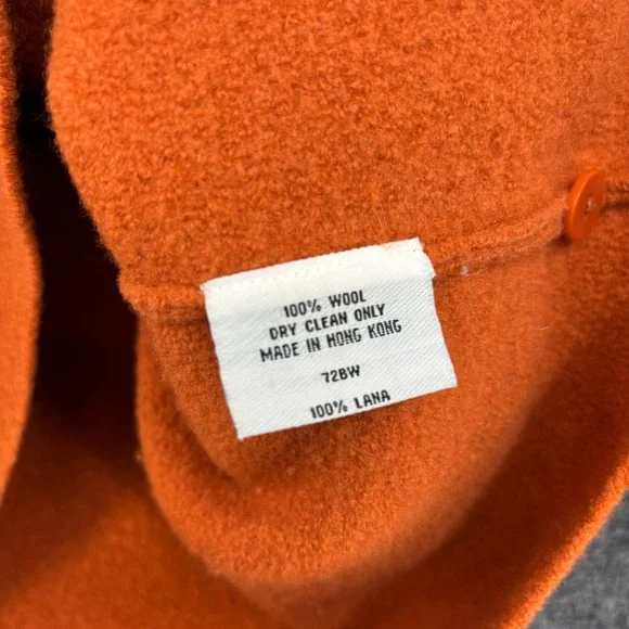 Eileen Fisher Orange Boiled Wool Blazer Women’s Large Minimalist Quiet Luxury - Picture 6 of 9